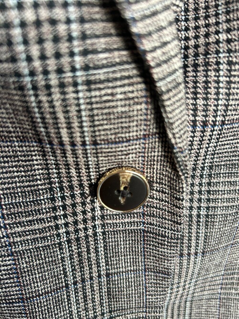 Ann Taylor Grey Glen Plaid Blazer Blue Accent 10P FA25 Never Worn